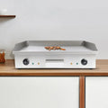 Elektrische Grillplatte 4400W - Gewerbliche Glätte mit Temperaturregelung (50-300°C), 73x40cm, Silber