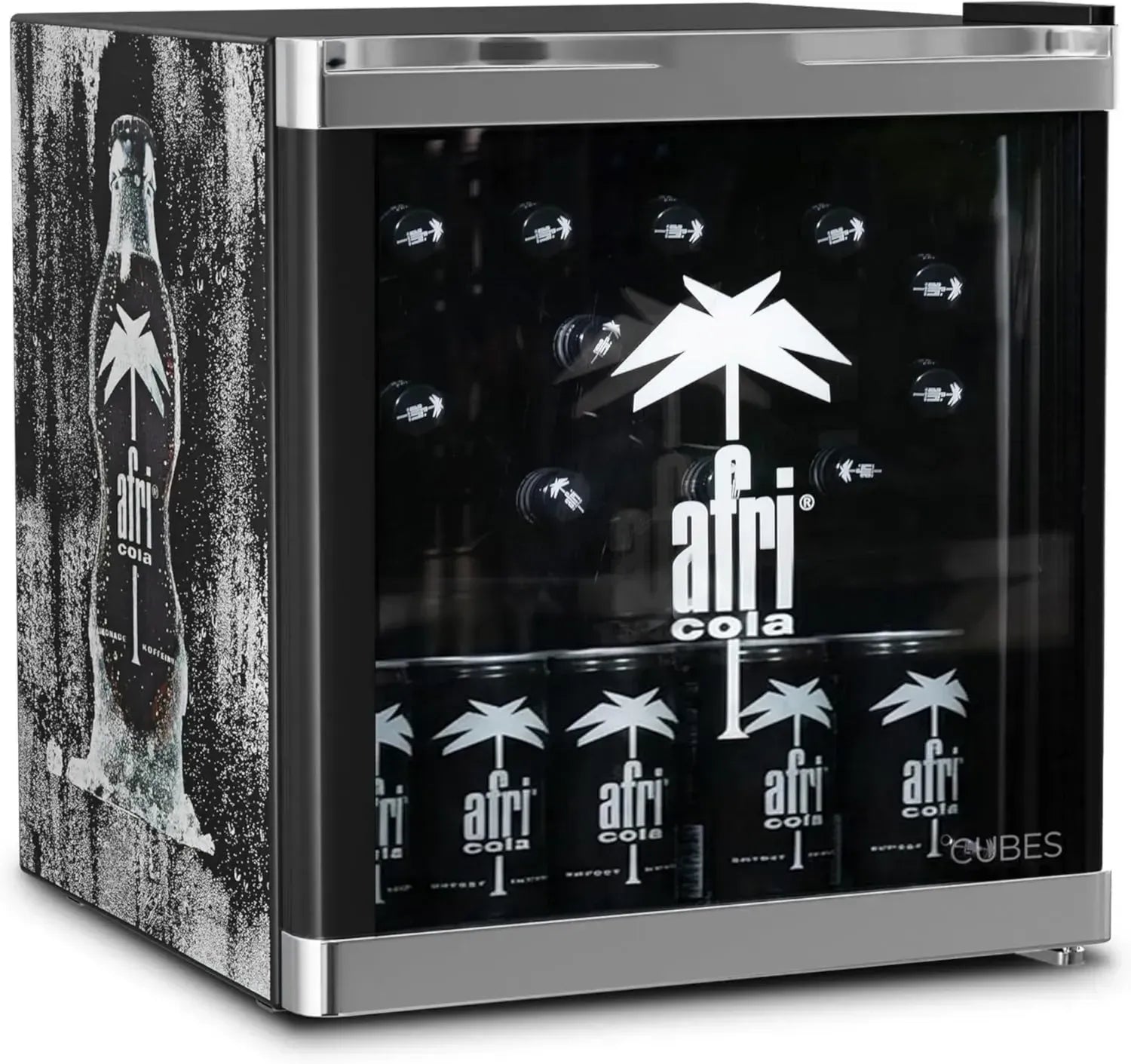 Husky HUS-CC 182 Getränkekühlschrank mit Afri-Cola Design, A+ Effizienz, 51 cm Höhe, 50 L Kapazität, 84 kWh/Jahr